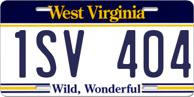 WV license plate 1SV404