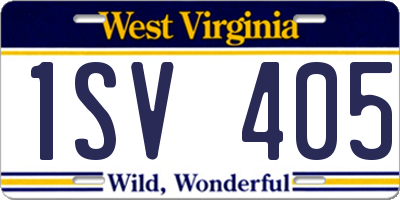 WV license plate 1SV405