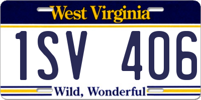 WV license plate 1SV406