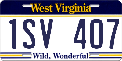 WV license plate 1SV407