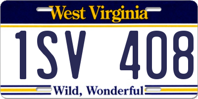 WV license plate 1SV408