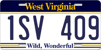 WV license plate 1SV409