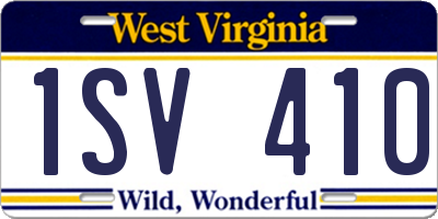 WV license plate 1SV410