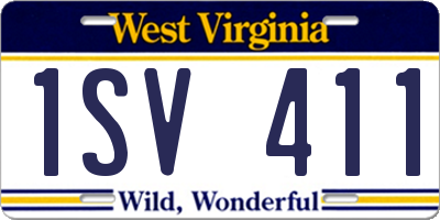 WV license plate 1SV411