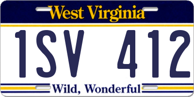 WV license plate 1SV412