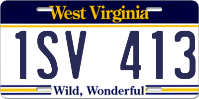 WV license plate 1SV413