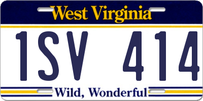 WV license plate 1SV414