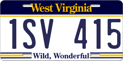 WV license plate 1SV415