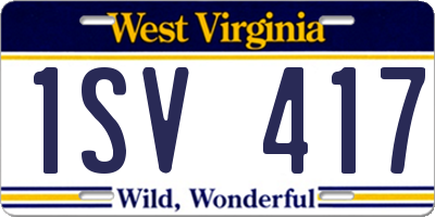 WV license plate 1SV417