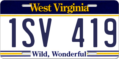 WV license plate 1SV419