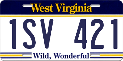 WV license plate 1SV421