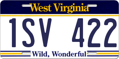WV license plate 1SV422