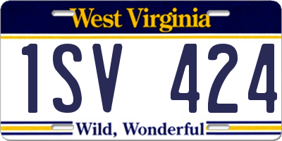 WV license plate 1SV424