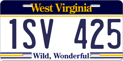 WV license plate 1SV425