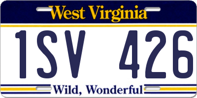 WV license plate 1SV426