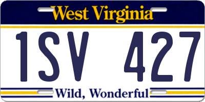 WV license plate 1SV427