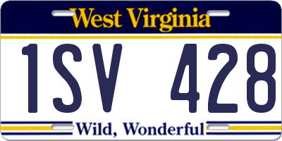 WV license plate 1SV428