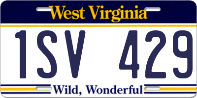WV license plate 1SV429