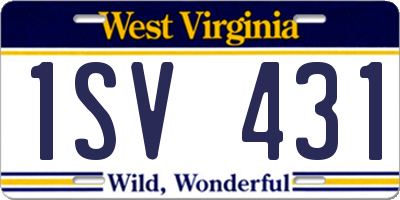 WV license plate 1SV431