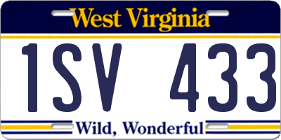 WV license plate 1SV433