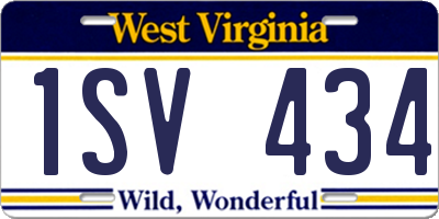 WV license plate 1SV434