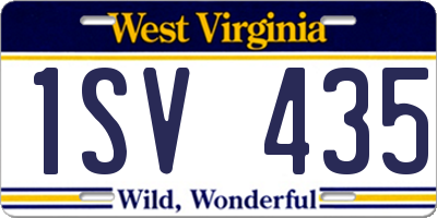 WV license plate 1SV435