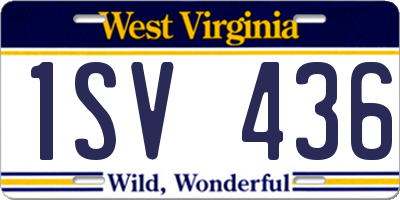 WV license plate 1SV436