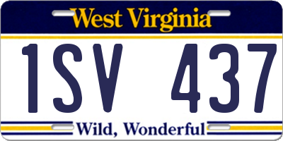 WV license plate 1SV437