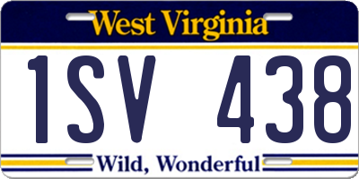WV license plate 1SV438