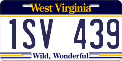 WV license plate 1SV439