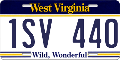 WV license plate 1SV440