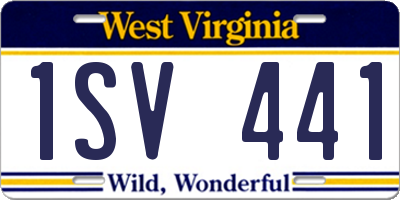 WV license plate 1SV441