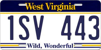 WV license plate 1SV443