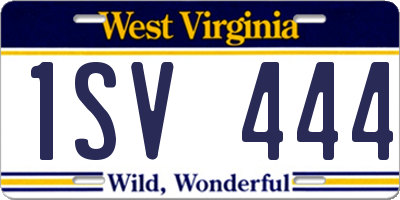 WV license plate 1SV444