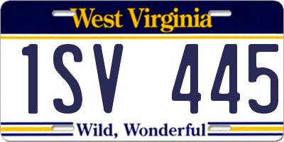 WV license plate 1SV445
