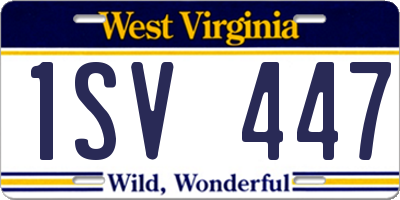 WV license plate 1SV447