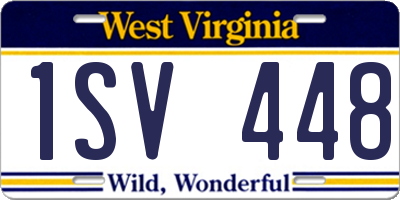 WV license plate 1SV448