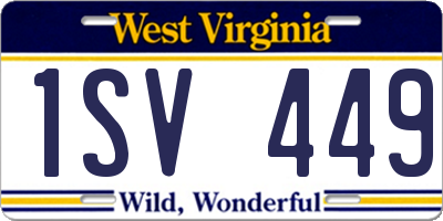 WV license plate 1SV449