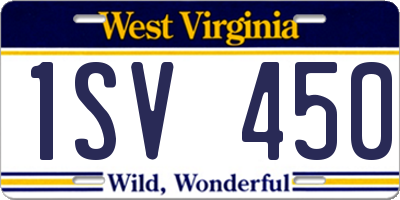 WV license plate 1SV450