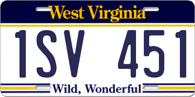 WV license plate 1SV451