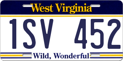 WV license plate 1SV452