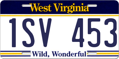 WV license plate 1SV453