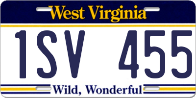 WV license plate 1SV455