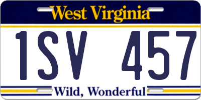 WV license plate 1SV457