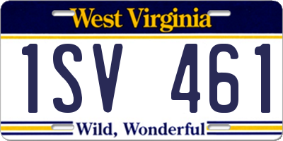 WV license plate 1SV461