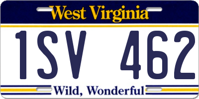 WV license plate 1SV462