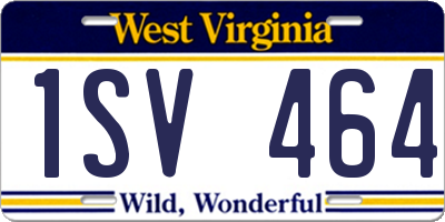 WV license plate 1SV464