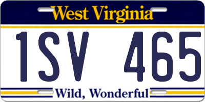 WV license plate 1SV465