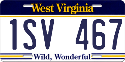 WV license plate 1SV467