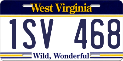 WV license plate 1SV468
